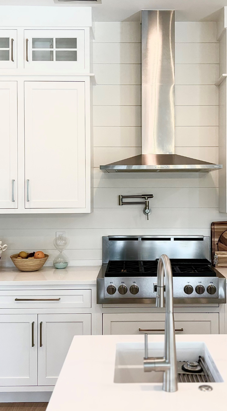 Remodeled Kitchen, cabinets, countertop and decorative backsplash