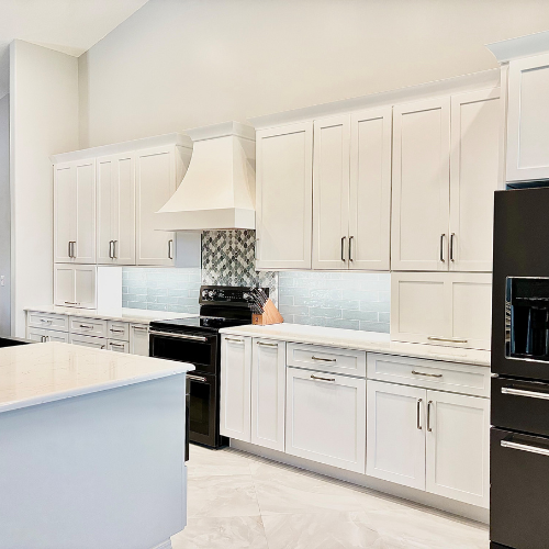 white cabinets in kitchen